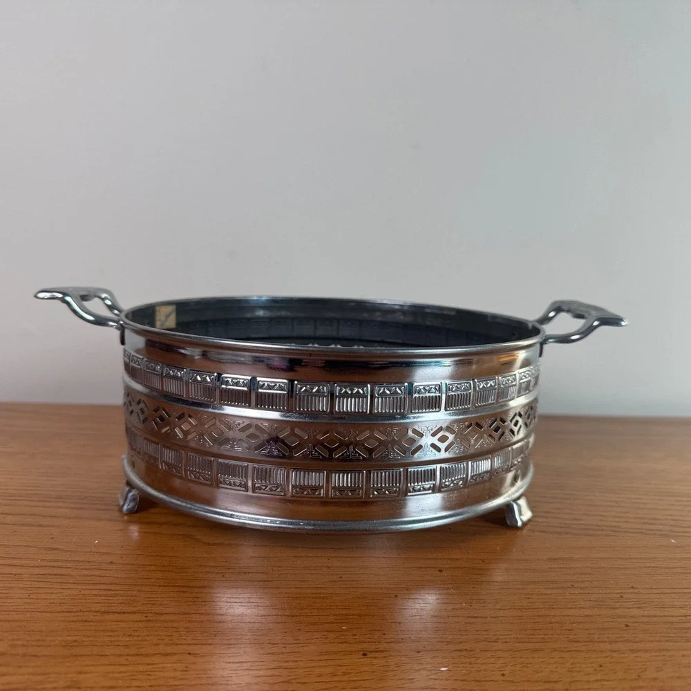 Vintage Metal Trivet Hot Plate Holder Decorative Ornate Handles